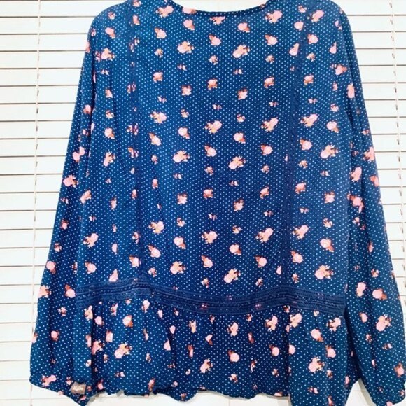 Matilda Jane Floral Print Blouse Top Long Sleeve Large - Picture 4 of 14